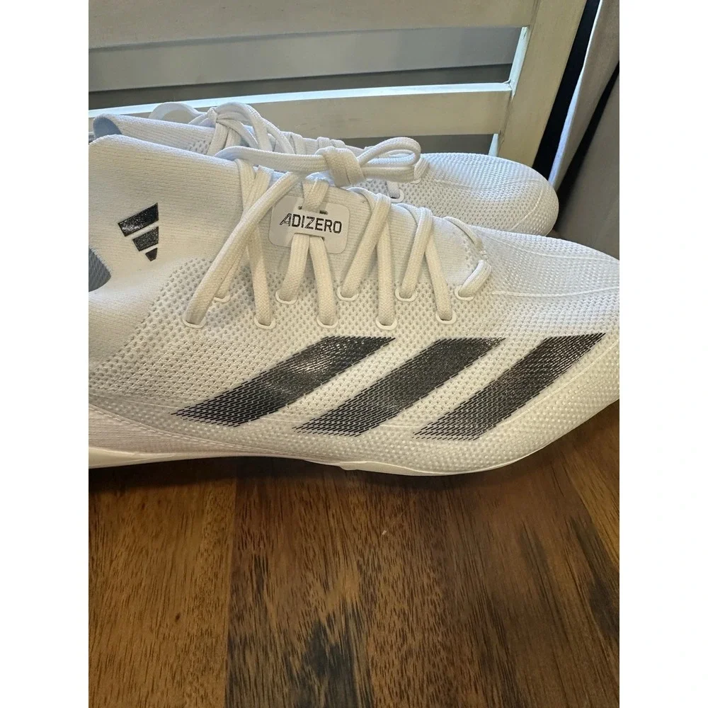adidas Adizero Electric Football Cleats Mens White Black Athletic New Size 16